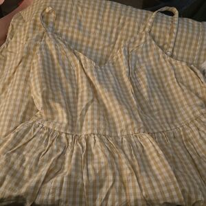 Old Navy Cream Checkered Dress